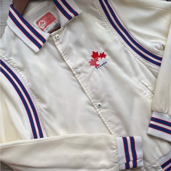 Vintage Team Canada 80s Varsity Bomber Jacket Size Medium IIHF Made By Shain - Picture 8 of 9